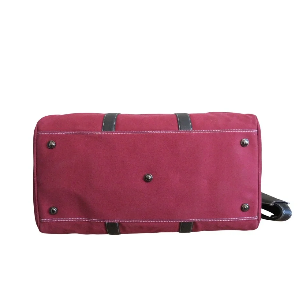 Thick Canvas Duffle Bag Burgundy Travel Weekender Carry On + Shoulder‎ Strap